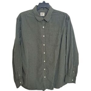 Old Navy Men's Casual Shirt Long Sleeves 2XL Gray 100% Cotton Plaided